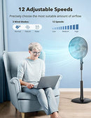 Pedestal Fan with Remote, Oscillating Stand Fan for Home Bedroom, 16" Blade