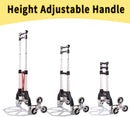 Stair Climbing Cart, Folding Hand Truck, Aluminum Alloy Luggage Moving Trolley Cart Heavy Duty with Bungee Cord, Grocery Shopping Cart with TPR Wheels and Telescoping Handle Outdoor Office