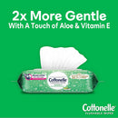 Cottonelle GentlePlus Flushable Wet Wipes with Aloe & Vitamin E - 8 Flip-Top Packs, 168 Total Flushable Wipes