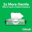 Flushable Wet Wipes, Cottonelle GentlePlus, Biodegradable & Septic Safe, 8 Flip-Top Packs of 42 (336 Wipes)