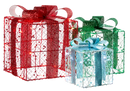 Whimsical 3 Beaded Gift Set Christmas Lawn Décorations, LED Light, 1 1/4-ft