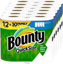 Bounty Quick-Size Paper Towels, 12 Family Rolls, White