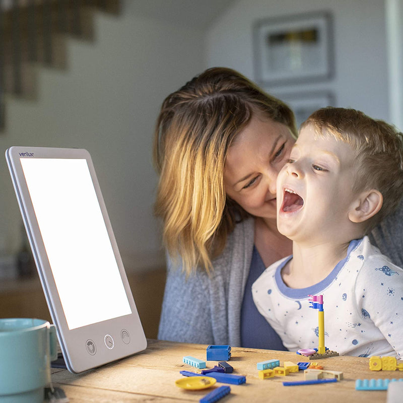 Verilux HappyLight Luxe - UV-Free LED Therapy Lamp, Bright White Light with 10,000 Lux, Adjustable Brightness, Color, and Countdown Timer