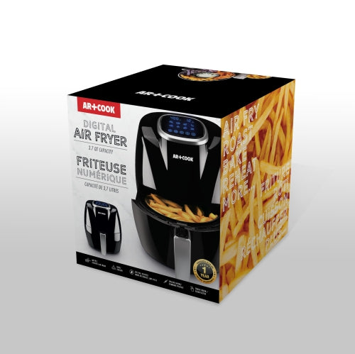 Art + Cook 3.7L Digital Air Fryer, Black