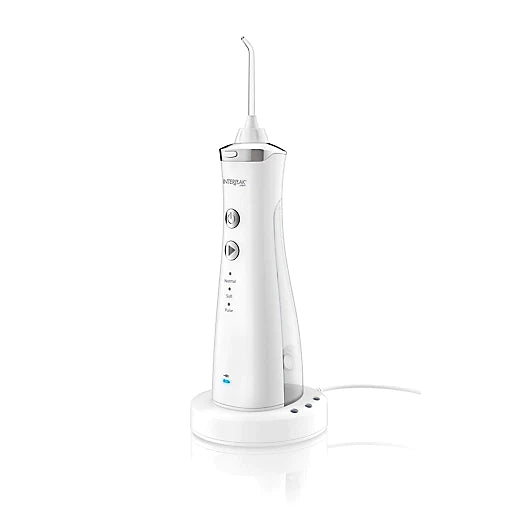 Conair Rechargeable Water Flosser with Charging Base in White/Chrome