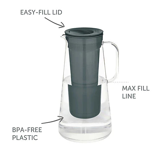 LifeStraw Home 10-Cup BPA-Free Water Filter Pitcher in Grey