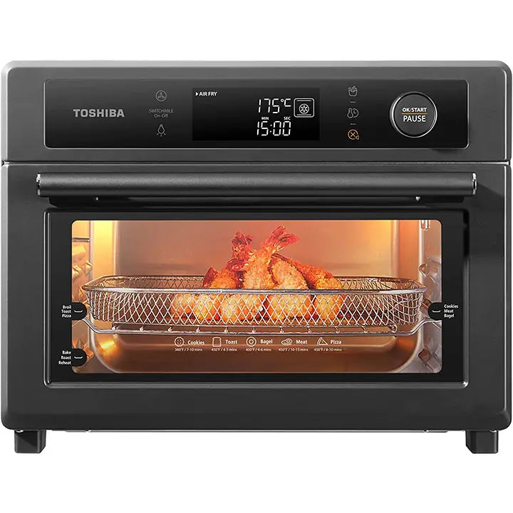 Toshiba 26.4QT Capacity Air Fryer 13-in-1 Toaster Oven Combo - Charcoal Grey