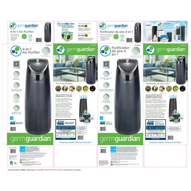 Germguardian 4 in 1 Air Purifier with extra hepa filter