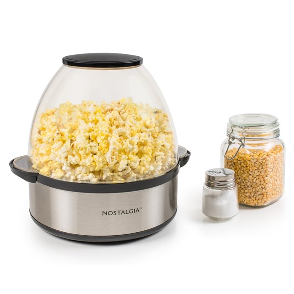 Nostalgia 6-Quart Stainless Steel Stirring Speed Popcorn Popper