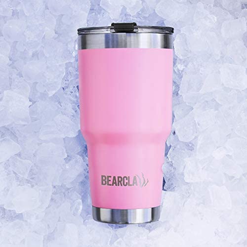 MalloMe Bearclaw Stainless Steel Tumbler - 24 Hours Cold Water 6 Hour Hot Coffee Vacuum Insulated Mug Cup Set, Blossom Pink 30 oz