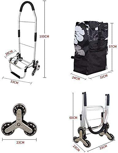 Folding Shopping Trolley with Aluminum Frame&Removable Waterproof Canvas Bag,Shopping Cart Grocery Cart(11''Lx13''Wx41.5''H)