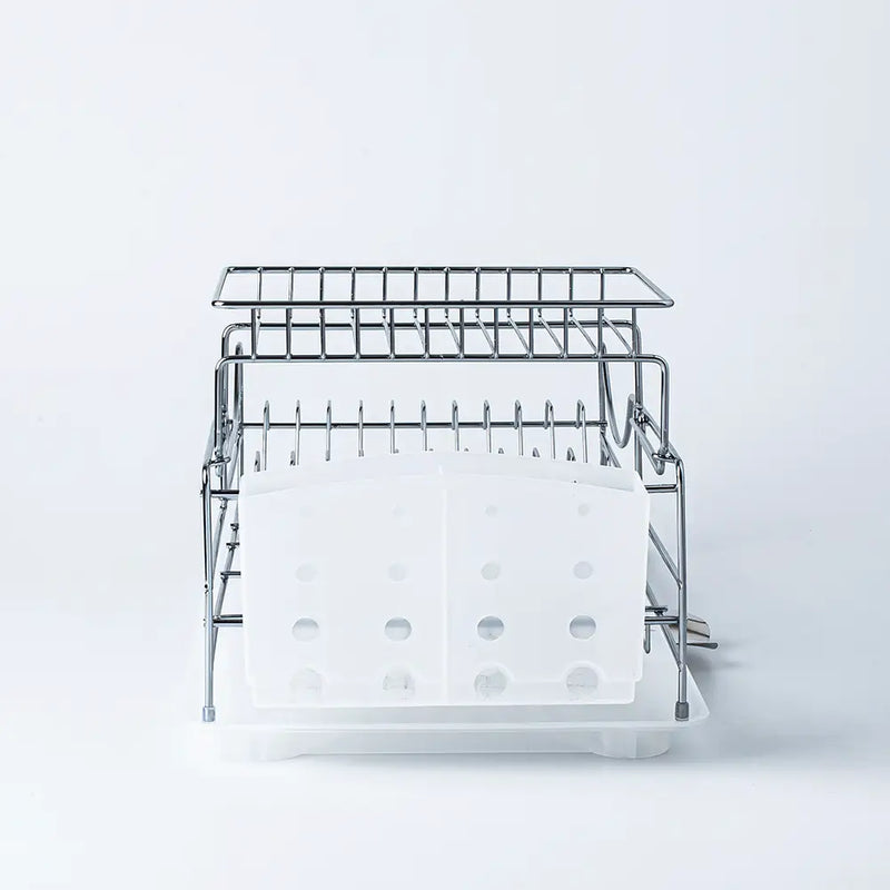 Scoop 2-Tier Dish Rack - White