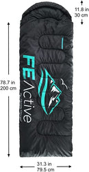 FE Active Camping Sleeping Bags - 4 Seasons XL, W/Hood