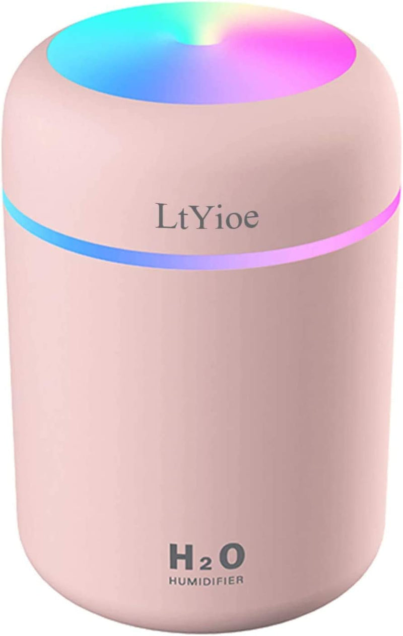 LtYioe Colorful Cool Mini Humidifier, USB Personal Desktop