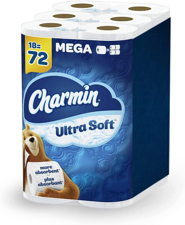 Charmin Ultra Soft Toilet Paper 18 Mega Rolls, 244 Sheets Per Roll