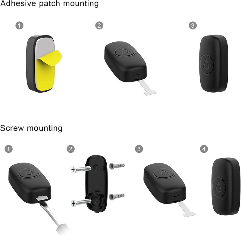 Doorbell, SECRUI Wireless Waterproof Mini Doorbell 1,000ft/300m Range ange Loud Enough Door Bell Ringer