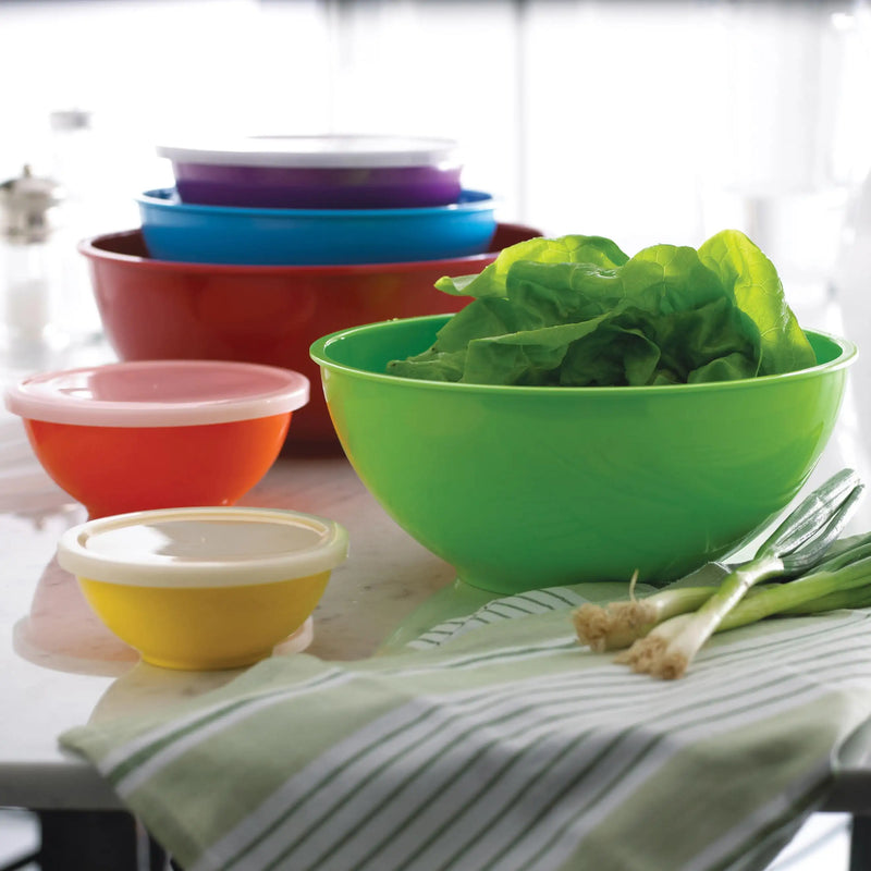 KSP Multi Melamine Mixing Bowl with Lids - Set of 6 (Multi Brights)