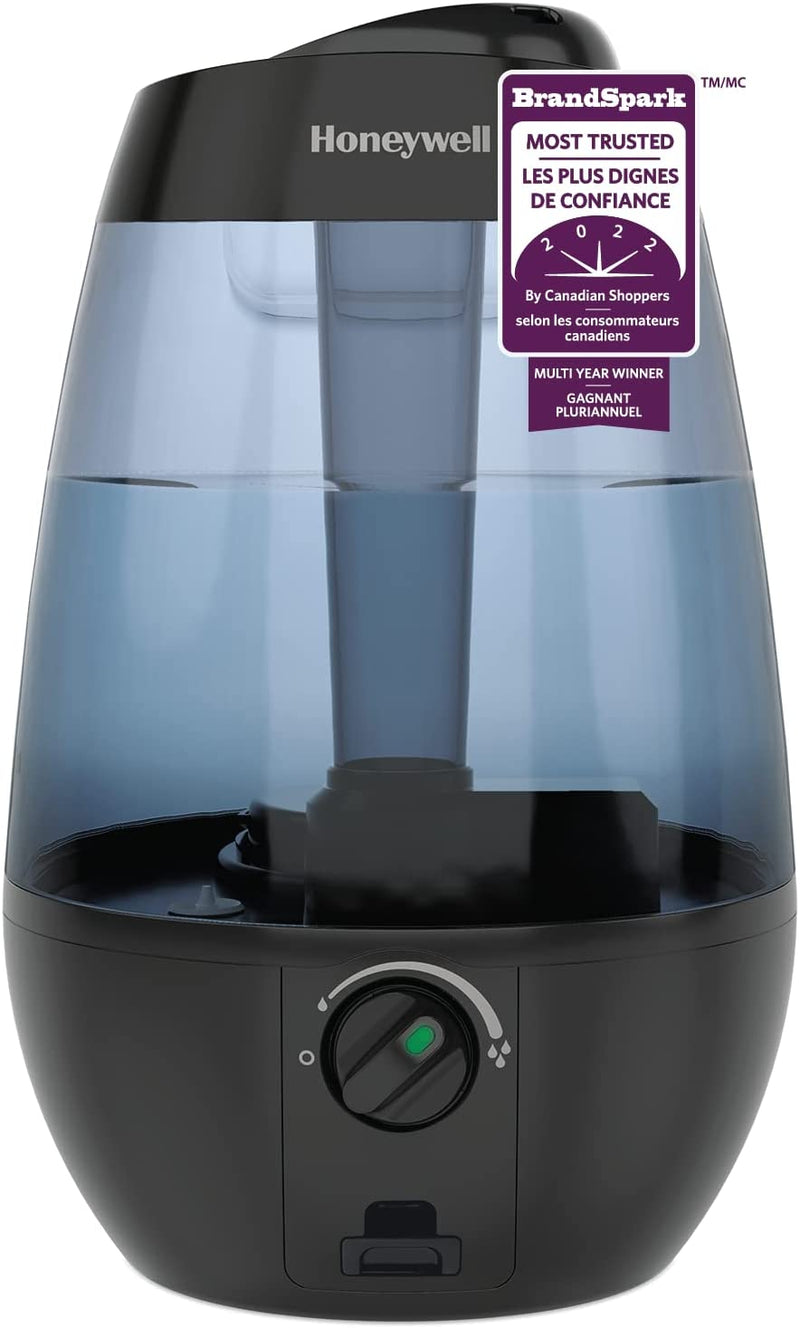 Honeywell HUL535BC Ultrasonic Cool Mist Humidifier, Black, with Variable Output Control, Auto Shut-off, Ultra Quiet Operation, Directional Mist Outlet, Cool Visible Mist Visit the Honeywell Store