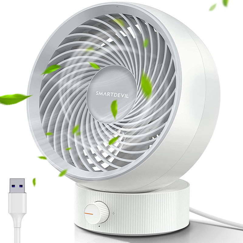 SmartDevil Mini USB Fan, Small Desk Fan with Strong Wind, Quiet Operation Portable Personal Fan for Home Office Bedroom