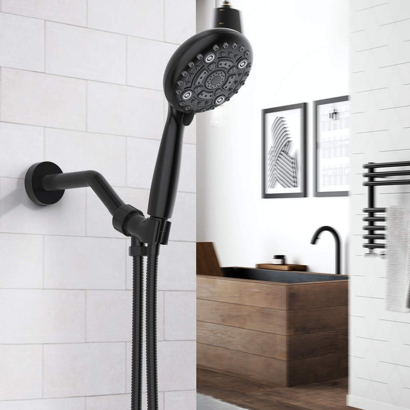 Shower Head, SR SUN RISE 6-Settings 4.8" High Pressure Handheld Shower Head Set