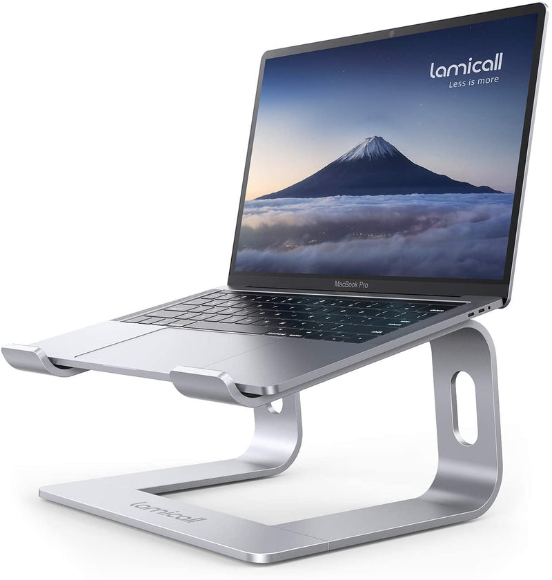 Laptop Stand, Lamicall Laptop Riser Holder : Ergonomic Detachable Aluminum Computer Notebook Stand Elevator for Desk, Compatible with 2021 MacBook Air Pro, Dell XPS, HP (10-15.6'') - Silver