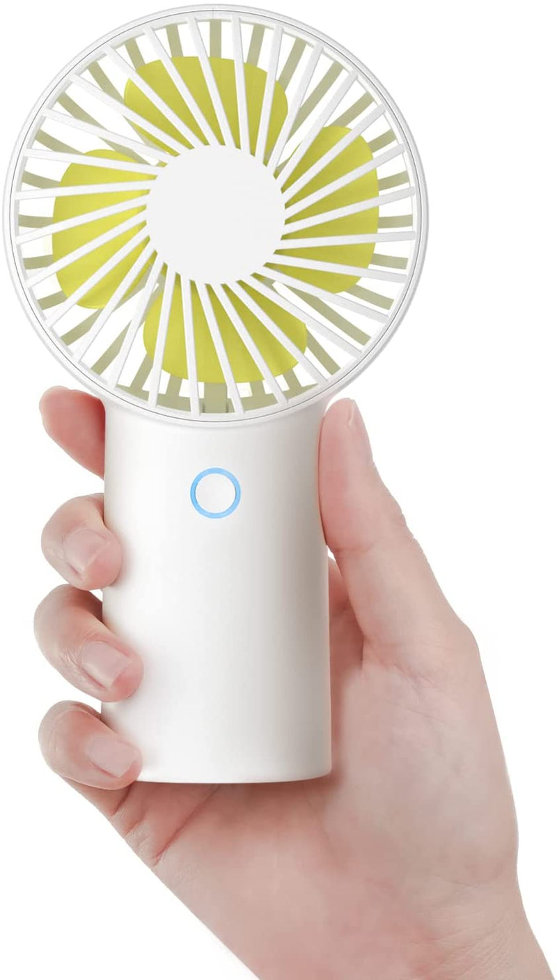 JISULIFE Handheld Portable Fan [20H Max Cooling Time] Mini Hand Fan, 4000mAh USB Rechargeable Personal Fan, Battery Operated Small Fan with 3 Speeds for Travel/Eyelash/Makeup/Office-Blue