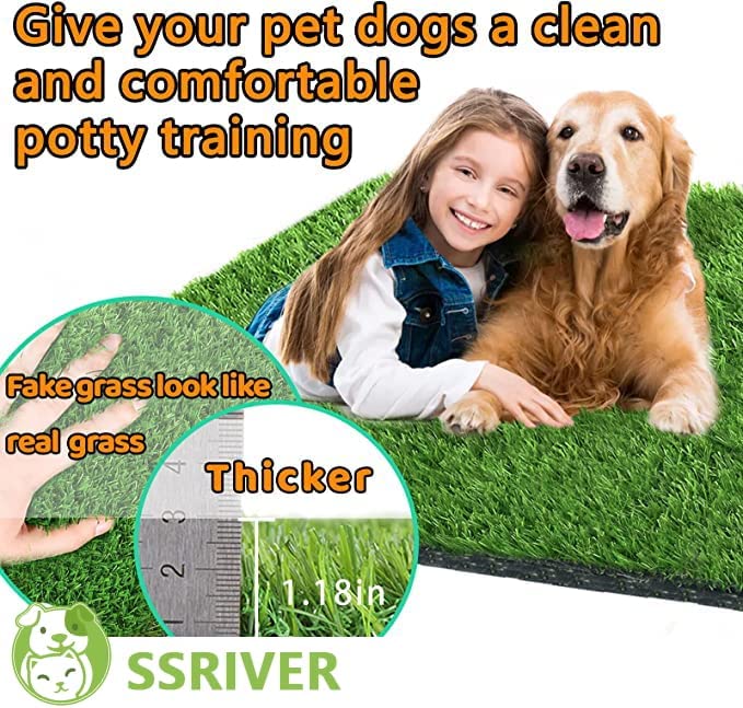 SSRIVER Artificial Grass for Dogs Potty Training Grass Pee Pad for Indoor and Outdoor Pet