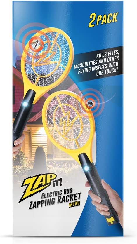 Zap It! Bug Zapper Rechargeable Fly Zapper Racket, Electric Fly Swatter, Mosquito Zapper, 4,000 Volt, 2 Pack