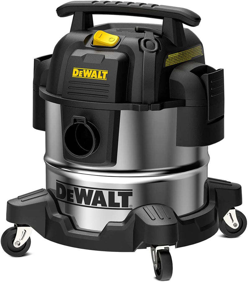 DEWALT 5 Gallon Stainless Steel Wet/Dry Vac, 4 Peak HP Horsepower Shop Vacuum Cleaner