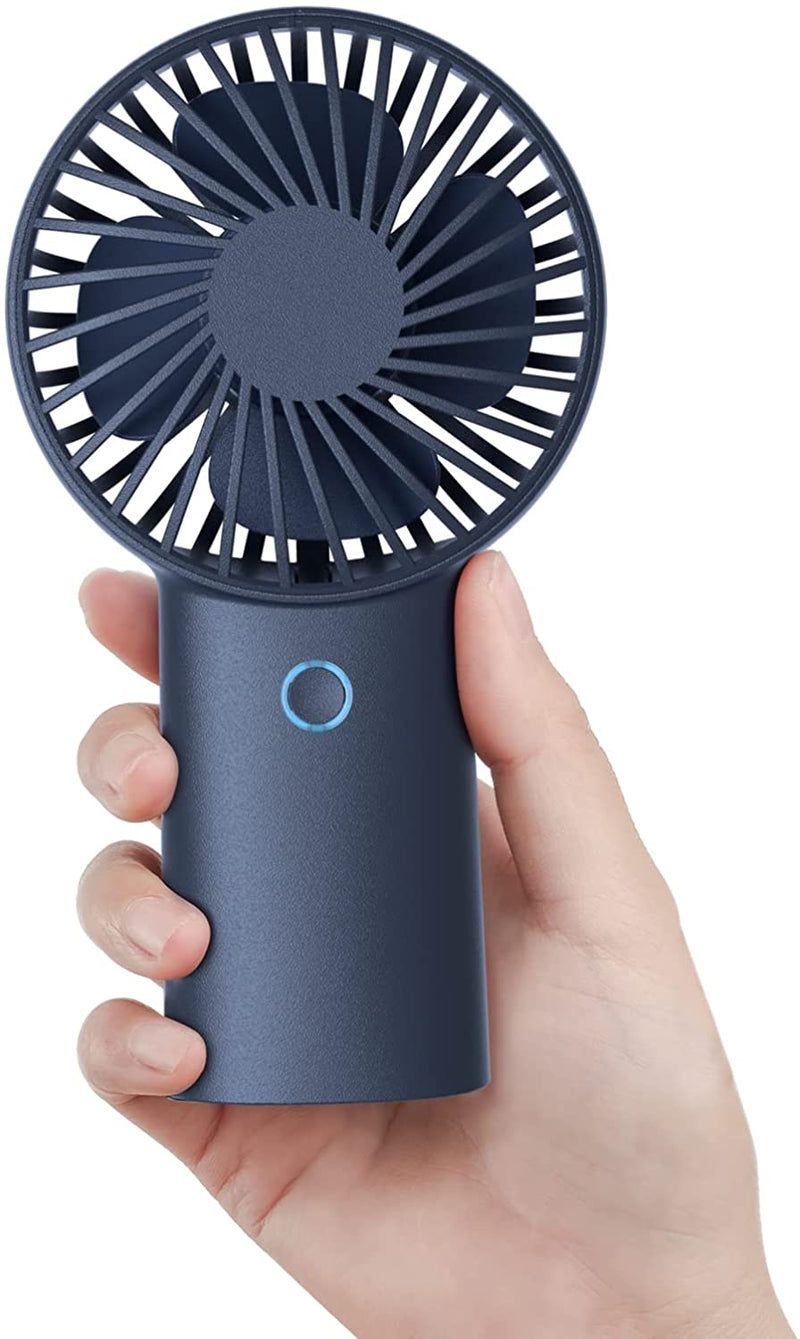 JISULIFE Handheld Portable Fan [20H Max Cooling Time] Mini Hand Fan, 4000mAh USB Rechargeable Personal Fan, Battery Operated Small Fan with 3 Speeds for Travel/Eyelash/Makeup/Office-Blue