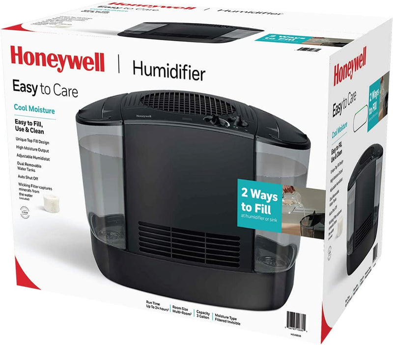 Honeywell HEV685B Easy-to-Care Cool Moisture Console Humidifier, Black