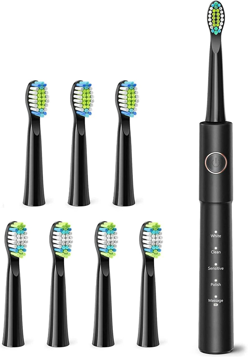 Gloridea Sonic Electric Toothbrushes for Adults with 8 Brushheads , 5 Modes Power Toothbrushes  4 Hours Fast Charge Lasts 30 Days Rechargeable