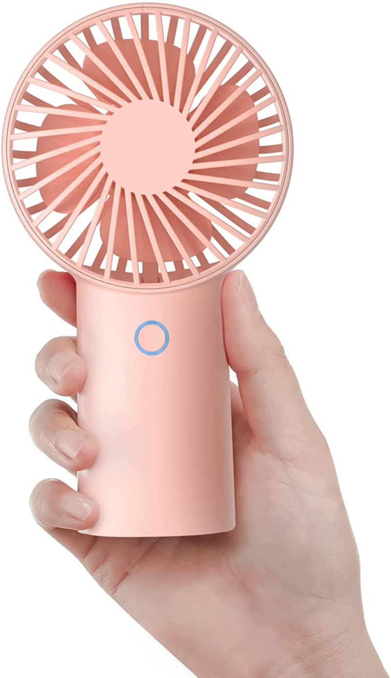 JISULIFE Handheld Portable Fan [20H Max Cooling Time] Mini Hand Fan, 4000mAh USB Rechargeable Personal Fan, Battery Operated Small Fan with 3 Speeds for Travel/Eyelash/Makeup/Office-Blue