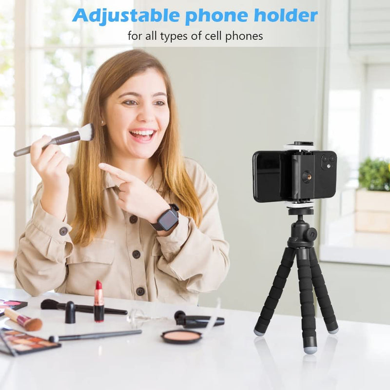 UBeesize Phone Tripod Stand, Portable Cellphone Camera Tripod with Bluetooth Remote, Compatible with iPhone and Android Phone, Great for Selfies/Vlogging/Streaming