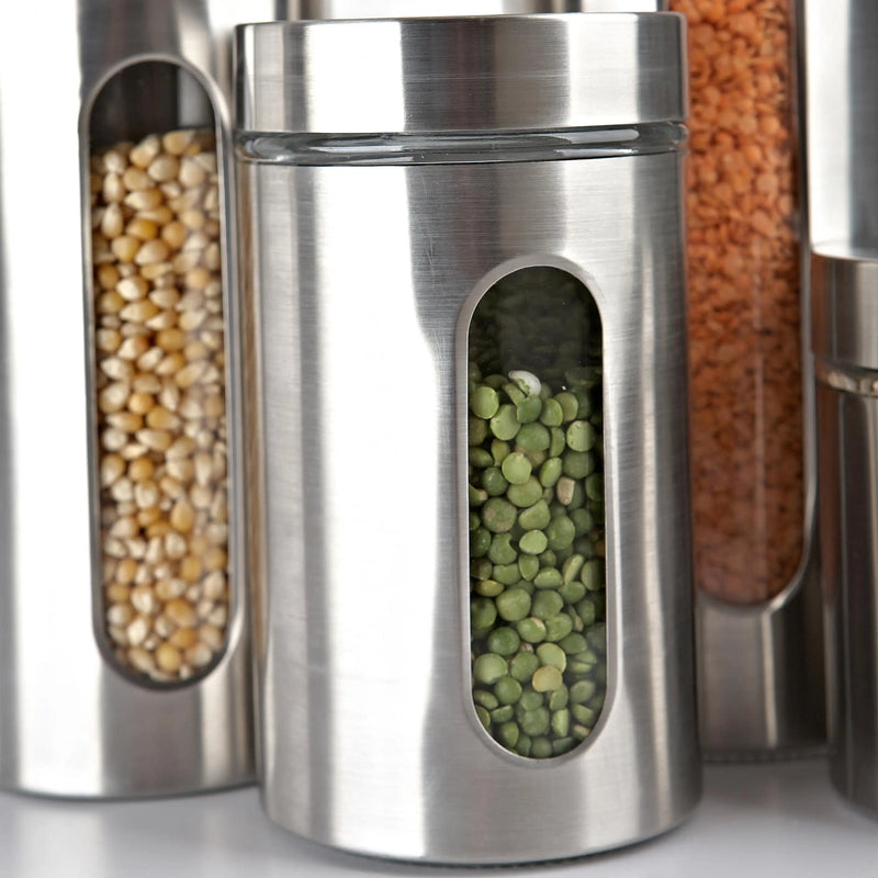 kitchen stuff  Ellipse Cylinder Canisters Stainless Steel  -Set of 4