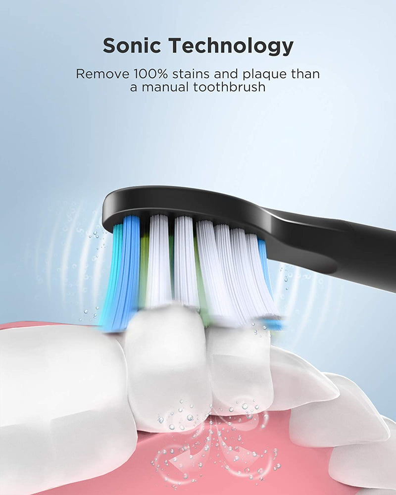 Gloridea Sonic Electric Toothbrushes for Adults with 8 Brushheads , 5 Modes Power Toothbrushes , 4 Hours Fast Charge Lasts 30 Days