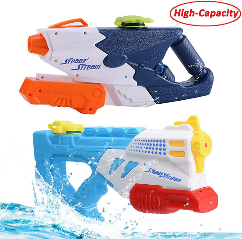 WTOR 2 Pack - 3 Pack Water Gun Toys 1200CC Squirt Gun Target Practice Huge Water Blaster/Large Capacity Squirt Gun for Beach/Longer Shooting Range Vacation Pool Party/Game Fun Far Range in Summer Water Squirt Gun Fights Play for Childrens Kids/Adults