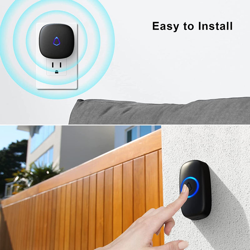 Doorbell, SECRUI Wireless Waterproof Mini Doorbell 1,000ft/300m Range ange Loud Enough Door Bell Ringer