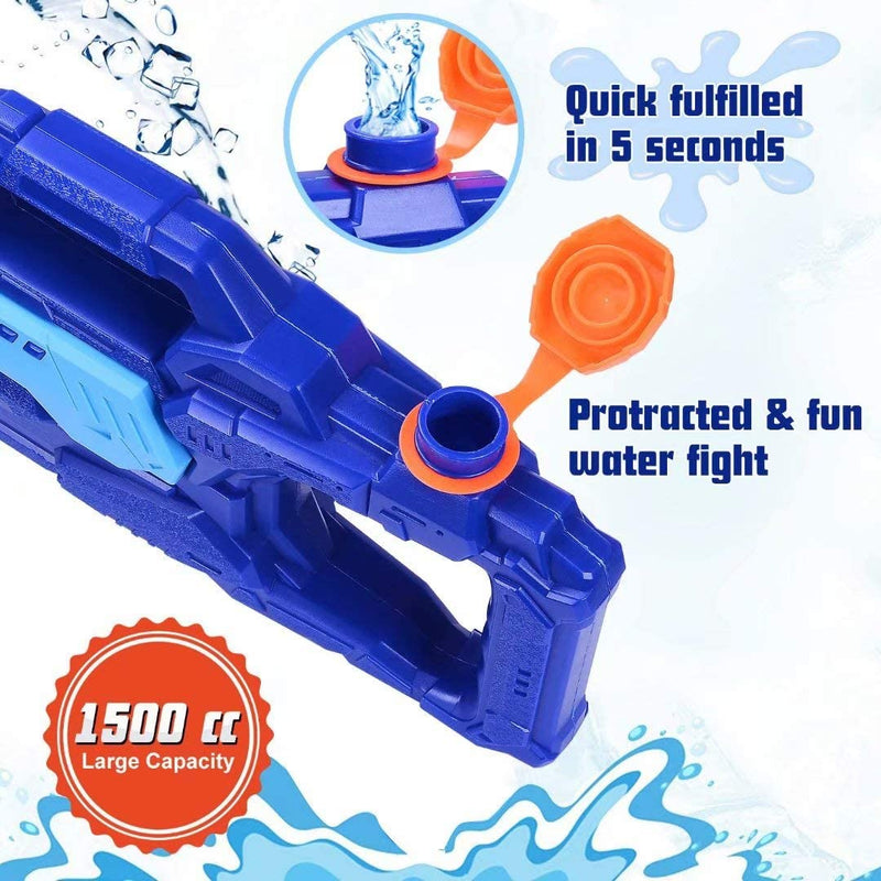 Hitop 2 Pack Water Gun, Super Water Soaker Blaster 300CC Water Toys for Kids Outside Inflatable Swimming Pool Toys