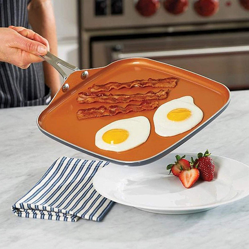 Gotham Steel Nonstick Griddle Pan 10.5 Perfect for making Eggs, Pancakes, Bacon and More