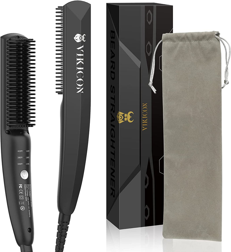 VIKICON Beard and Hair Straightener for Men & Travel Bag