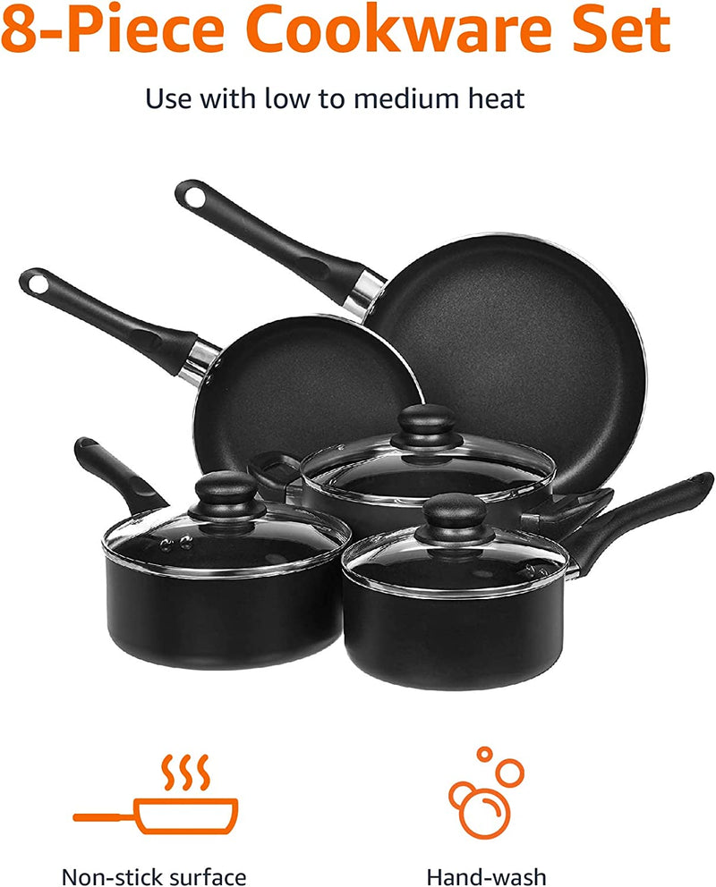 8-Piece Non-Stick Kitchen Cookware Set, Pots and Pans