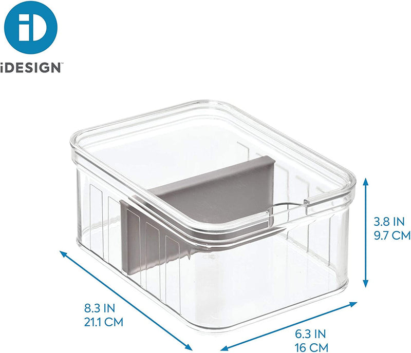 iDesign Crisp Plastic Refrigerator and Pantry Divided Bin Food Storage Box