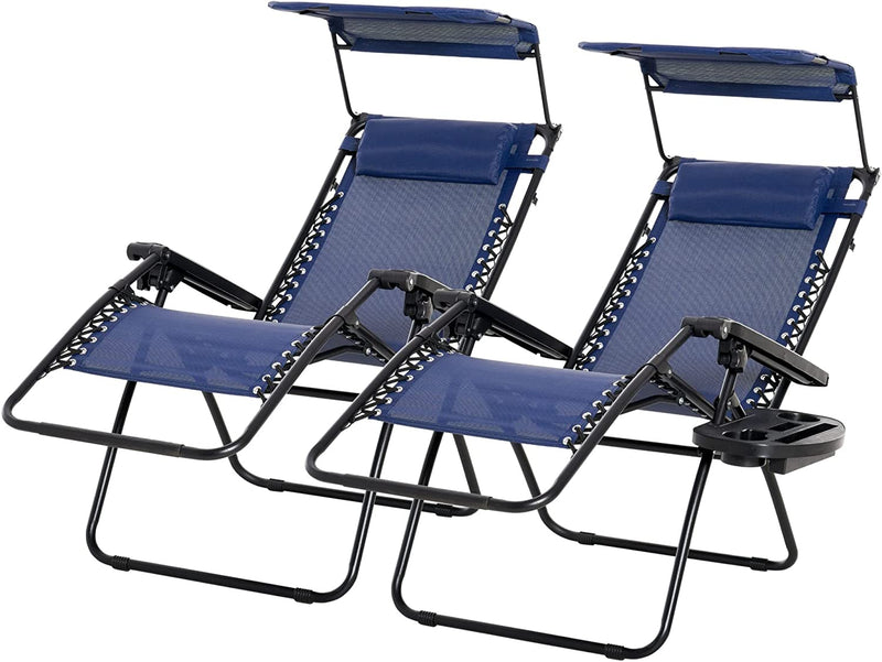 Zero Gravity Chair Adjustable Patio Lounge Chair Reclining Seat - 2 Pack