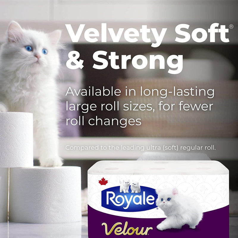 Royale Velour Toilet Paper, 12 Equals 48 Rolls, 284 Bath Tissues per roll, 12 Rolls (Pack of 1)