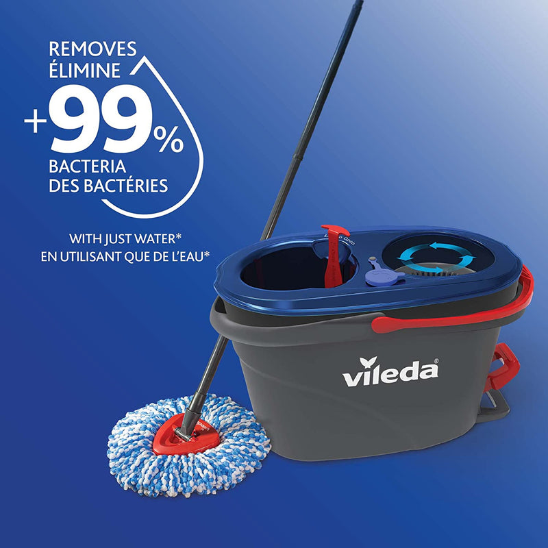 Vileda EasyWring RinseClean Spin Mop & Bucket System with 1 Extra Refill