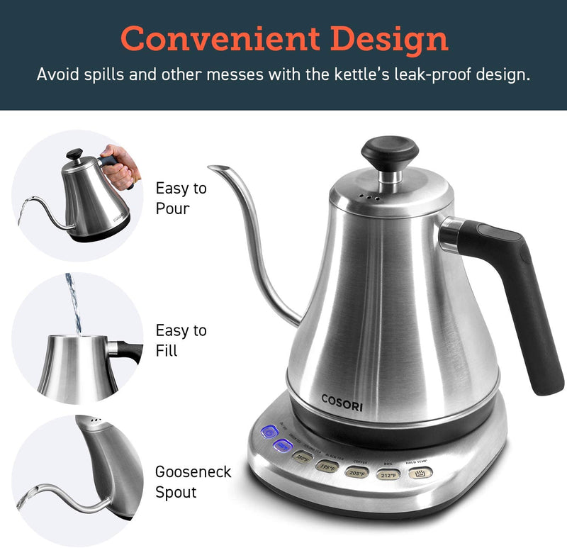 COSORI Electric Gooseneck Kettle with 5 Variable Presets - 0.8L