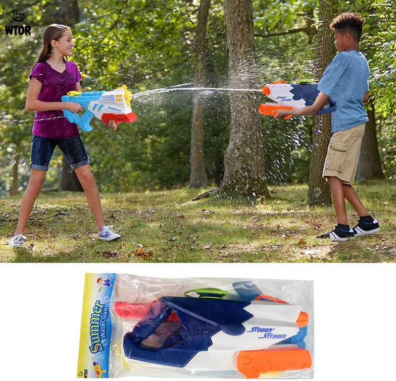 WTOR 2 Pack - 3 Pack Water Gun Toys 1200CC Squirt Gun Target Practice Huge Water Blaster/Large Capacity Squirt Gun for Beach/Longer Shooting Range Vacation Pool Party/Game Fun Far Range in Summer Water Squirt Gun Fights Play for Childrens Kids/Adults