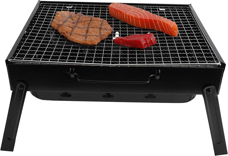 XMSound Portable Charcoal Grill - Stainless Steel Folding Grill (Small 14''x11''x8'')