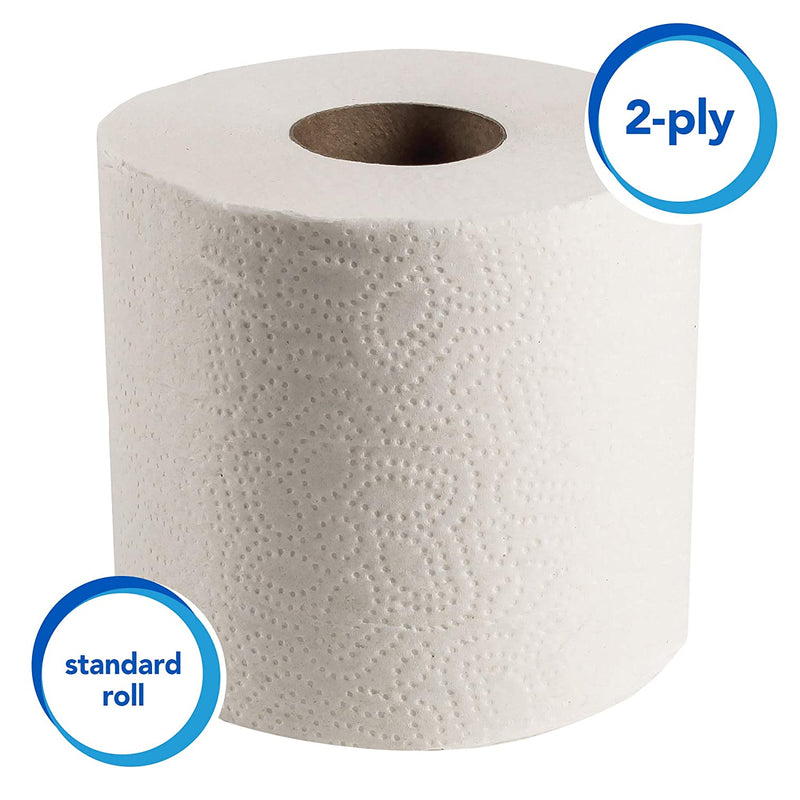 Scott Essential Professional Bulk Toilet Paper for Business (04460), 2-PLY, White, 80 Rolls / Case, 550 Sheets